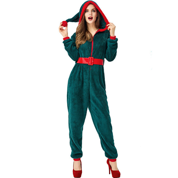 Korallifleece vanhempi-lapsi joulupuku Cosplay Aikuinen Adult M