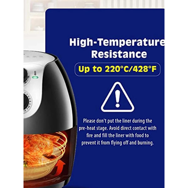 100-pack 16 cm bakplåtspappersformar för airfryer, engångs