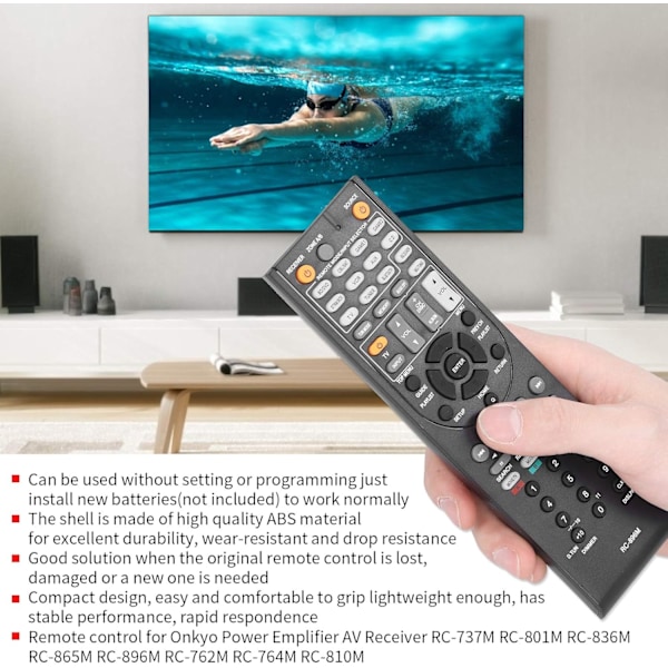 RC-896M Fjernkontroll for Onkyo Effektforsterker AV-Mottaker RC-737M RC-801M RC-836M RC-865M RC-896M RC-762M RC-764M RC-810M Modeller