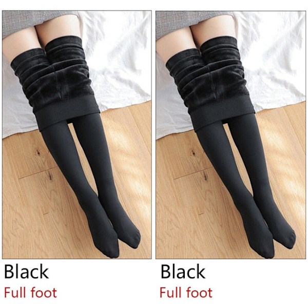 ATHVOTAR Varma Vintertights Dam Elastiska Smala Fleece Tights Sammet Tjocka Tights Hög Midja Sexiga Kroppsstrumpor Kvinnor Skin Full 2set Skin Full 2set M