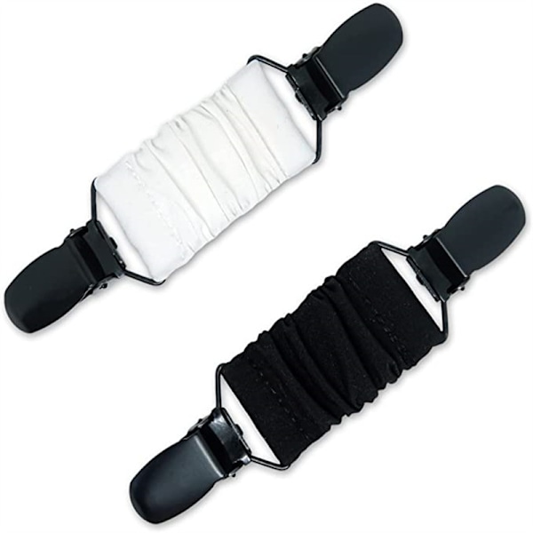 2 trøye-klemmer, plissert elastisk bånd, elastisk genser, anti-exp