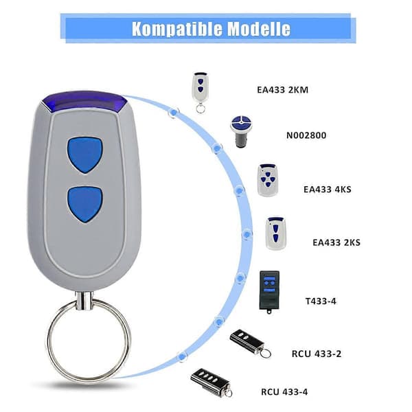 2-pack 433.92 MHz Remote Control for Crawford Standard Steel EA433 2KS, EA433 2KM, EA433 4KS, RCU 43