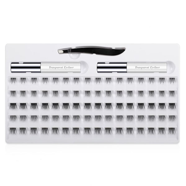80 Klynger DIY Øyenvippeforlengelser Kit 3D Individuelle 01(80 Clusters)