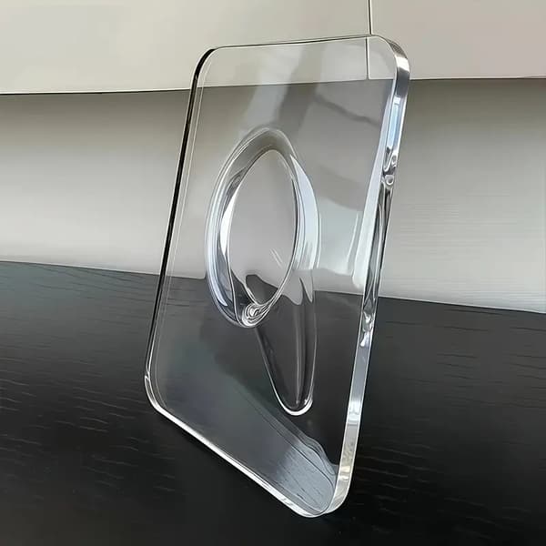 Moderne Akryl Blomstervase med Ramme, Minimalistisk Rektangulær Borddekorasjon Photo Frame Vase 1 pc