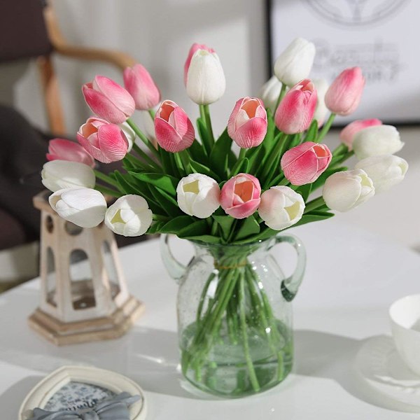 20 stk. realistiske kunstige tulipaner i lateks