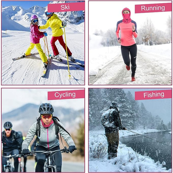 Galaxy halkfri skidmask varm ullhuva i vinter multifunktionell ansiktsmask (lila) Lila