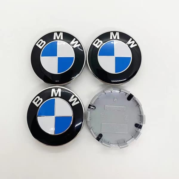 4-pak BMW Centerkapsler / Hjulkapsler Emblemer 68mm Blå/Vit