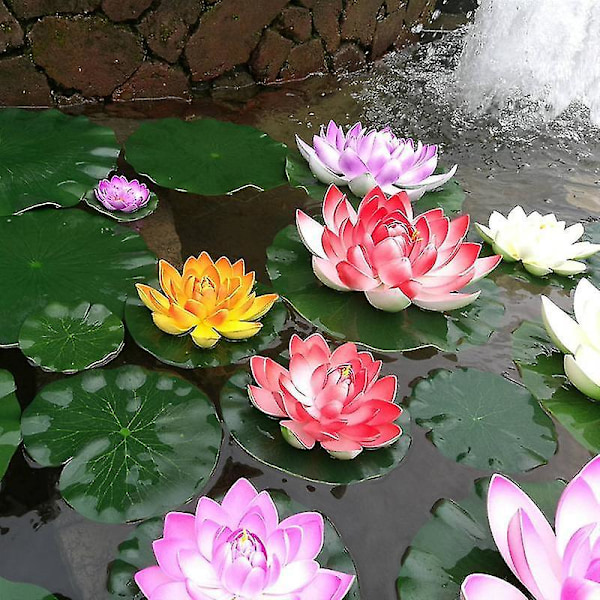 5 stk. Kunstig Flydende Åkande Eva Lotus Blomst
