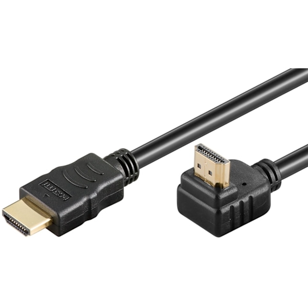 Goobay Höghastighets-HDMI™-kabel 90° med Ethernet HDMI™-kontakt (typ A) > HDMI™-kontakt (typ A), 2 m