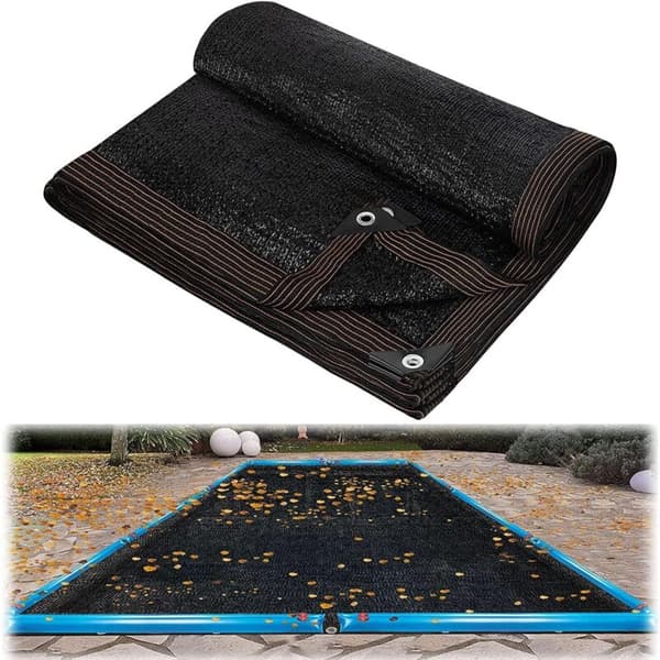 Leaf Net Cover for Rectangular Above Ground Pool Pool Cover Protects Against Fallen Leaves and Outdoor Debris 2x3m (6.5x10ft)
