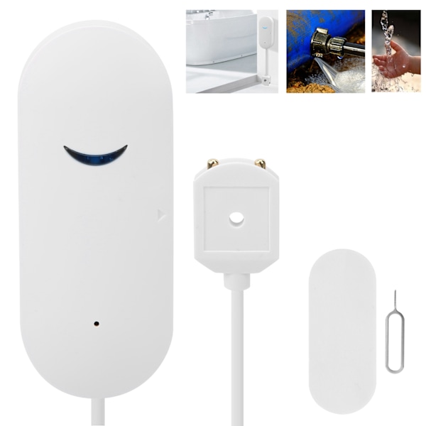 WIFI Vattenläckagedetektor Översvämningssensor Alarm med Dubbelsidig Tejp för Tuya
