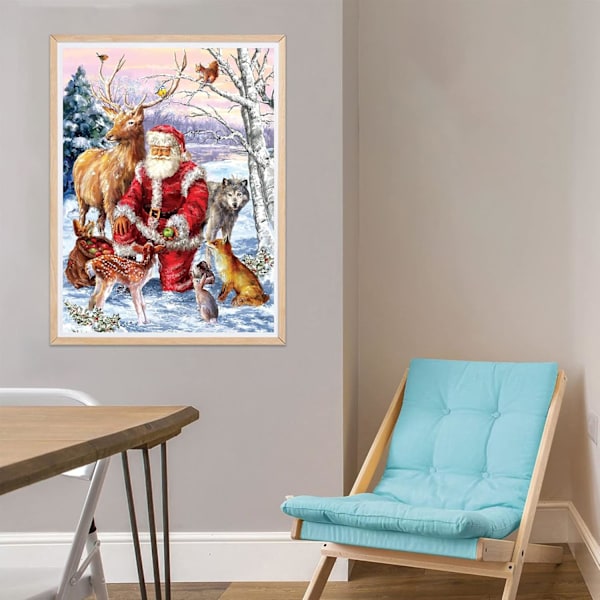 30*40cm 5D Diamantmålning Jul, DIY Diamantbroderi Korsstygn
