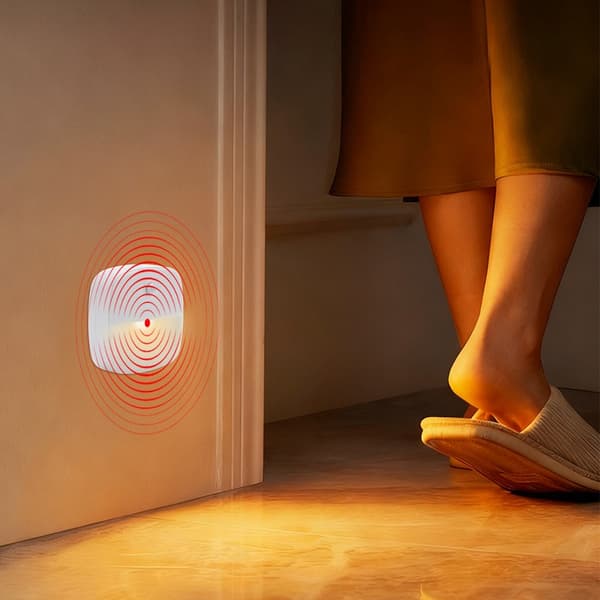 6-pack intelligent LED-nattlampa med rörelsesensor, varmvitt ljus