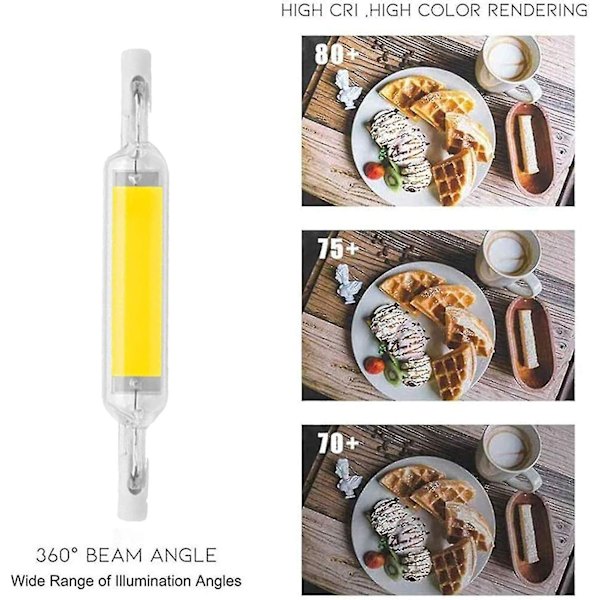 2-pack 10W 78mm R7s LED-lampor Dimbar Kallvit 6000-6500k 100W Halogen J78...