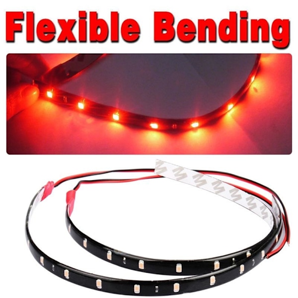 6 ST Vandtæt DC 12V Motor LED Strip Undervognslys til bil Rød Red 6