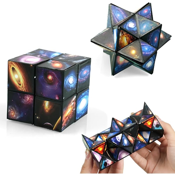 Magic Star Cube Infinity Puzzle Toy, 3D Hjärngympa för Barn & Vuxna, Stressreducerande Kub Presentidé[GPA] Kvadrat