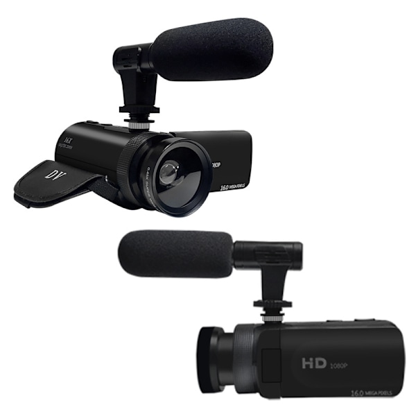 Kamera med mikrofon Videosky FHD 1080p 16MP Vloggning Youtube-kamera 16x digital zoom