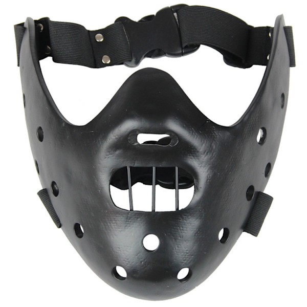 Halloween Mask Hannibal Lecter Mask Läskig Halloween Rollspel Realistisk Skräck Mördare Mask Halv Ansikte Huvudbonad Harts black