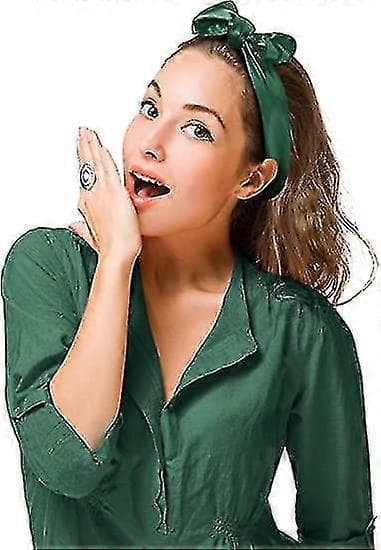 Dammode Myk Stor Sateng Firkantet Chiffong Polyester Skjerfsett Hode Hals Multifunksjonell Ensfarget Tilgjengelig-lingling Green