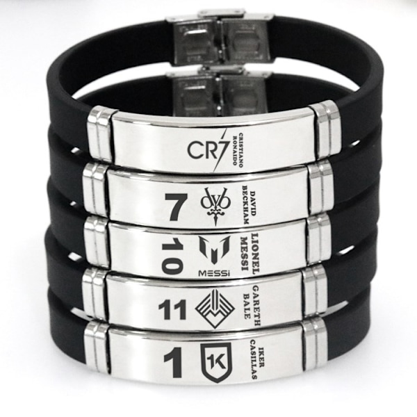 Fotbollsklubb Sport Silikonarmband Rostfritt Stål Justerbart Armband*2st - Perfekt Tony Cross