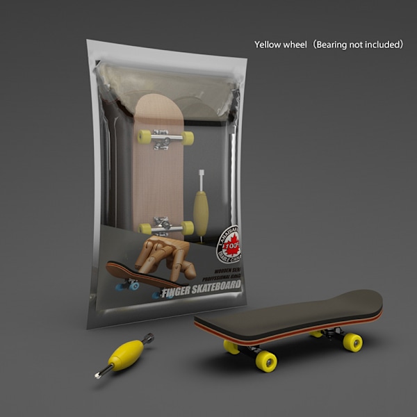 Sormi-Skeittilauta Puinen Grip-Lauta Leikkikalu Ammattimainen Telat Fi Keltainen Yellow One Size