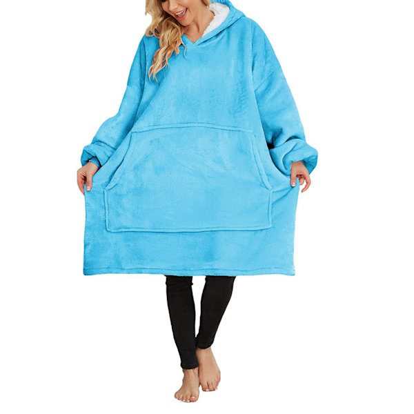 Sherpa Hettegenser Filt, Plysj Pullover Filt med Hette, Oversized Dame...