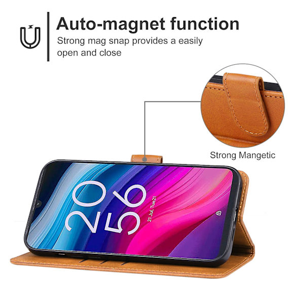 Til TCL 505 Læder Telefoncover (YJD) Brown