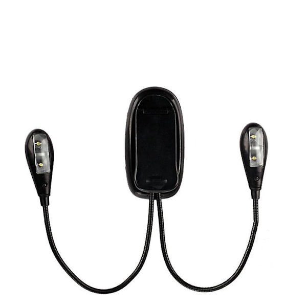 Dobbelthodet Oppladbar Boklampe for Lesing om Natten i Sengen, Varmt/Hvitt Leselys med Klips, 180 Justerbar Mini Klipslampe, Perfekt Lysstyrke
