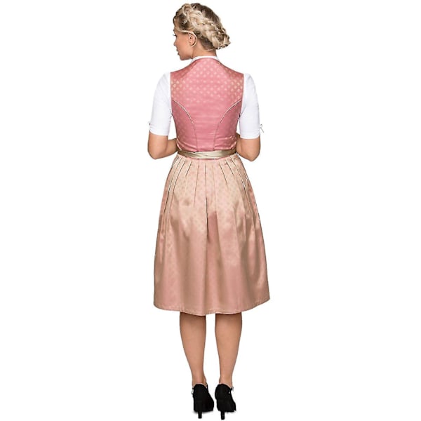 Tysk Oktoberfestdräkt för kvinnor Dirndl Traditionell bayersk ölkarneval Fraulein Cosplay Maid Dress Outfit -hg Blå Blue M