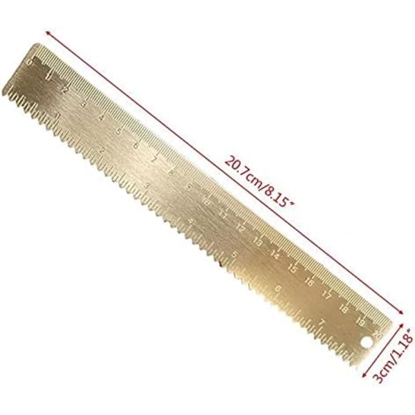 Messing Væg Ret Linjal 20cm Messing Graderet Linjal (Farve: Metallic)