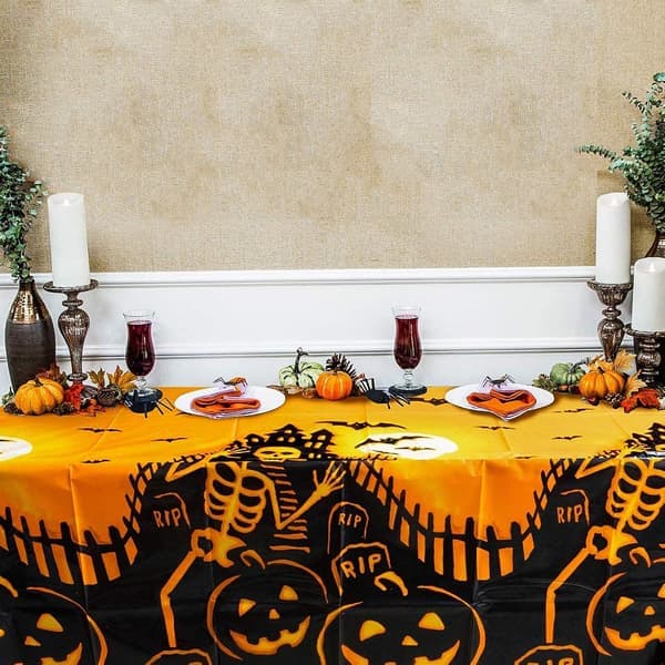 Halloween Tablecloth - 137cm x 180cm - Waterproof - Spooky Halloween Decoration - Rectangular