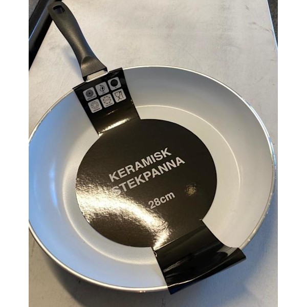 Stilige keramiske stegepander i sort og hvid design 24 & 28 cm