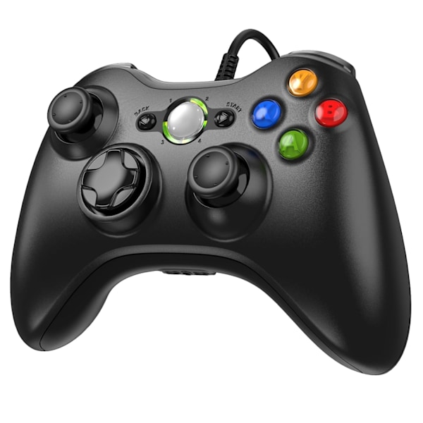 X-Box 360 Kontroller Kablet, Gamepad Kontroller med Kablet USB for Microsoft X-Box 360 & Slim Konsoll og PC Windows XP/7/8/10, med Oppgradert Joystick