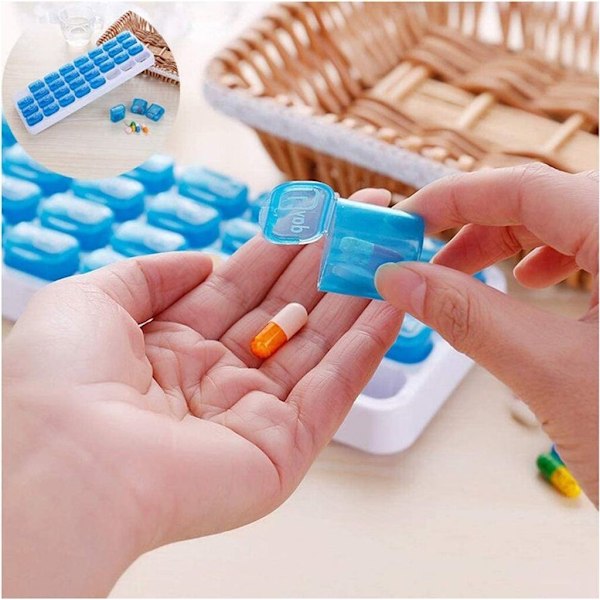 Pillerbox 31 dagar Bärbar tablettbox Månad Medicinlåda