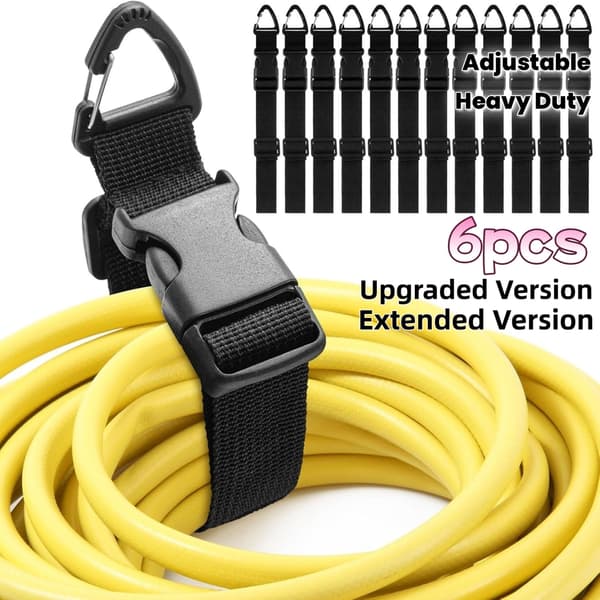 Kraftig 6-pack justerbar förlängningssladdhållare med låsklämma 50.01cm Upgraded Version 6 pcs