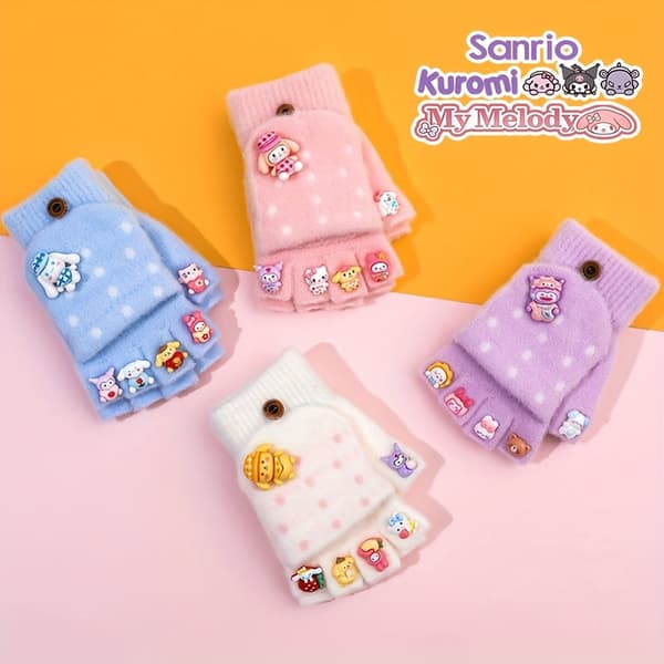 Sanrio Vinterhandskar för barn med animefigurer blue