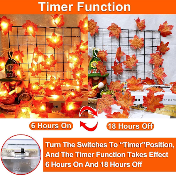 Höstkransar Höstdekorationer 20 Stränglampor Höstlöv Halloween Juldekorationer Thanksgiving Dekorationer Väggdekorationer