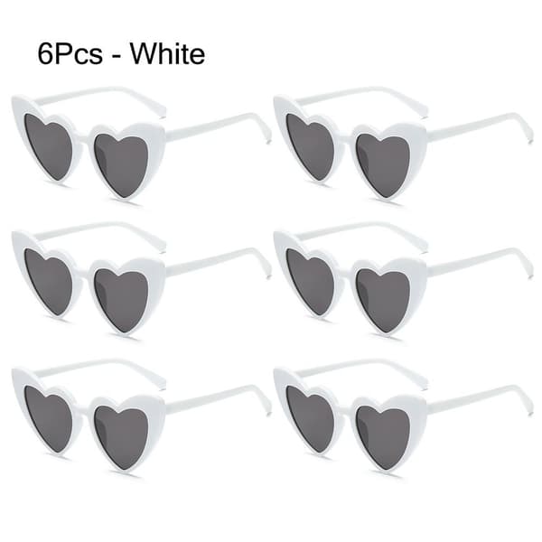 6 st Hjärtformade Solglasögon Kärlek Hjärta Solglasögon 6 STK - VIT[GP] 6Pcs - White 6Pcs - White