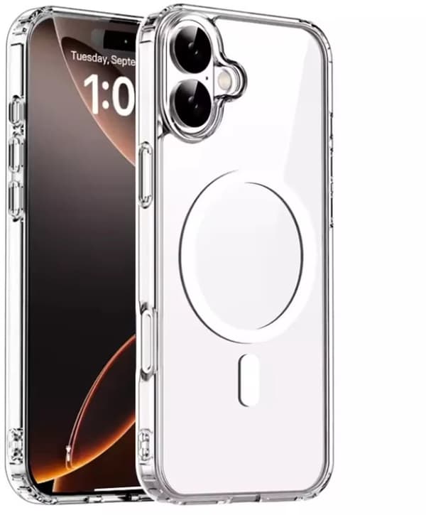 Case with Magnet and MagSafe Compatibility - Fits iPhone 16 - Ultra-Thin - Transparent
