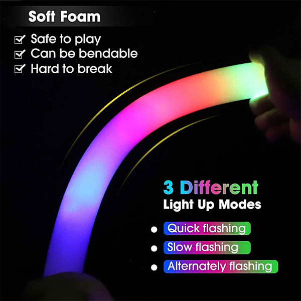 50 Färgglada LED Glow Sticks för Konserter & Klubbar - Färgskiftande Ljusstavar 50pcs