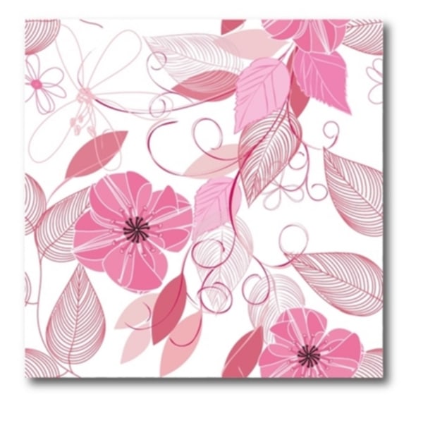 Rosa Blomster & Blad Fliser Dekor 12-pakning