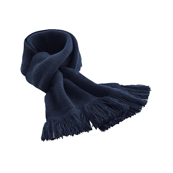 Beechfield Unisex Klassisk Stickad Vinterhalsduk One Size Fransk Marinblå French Navy One Size