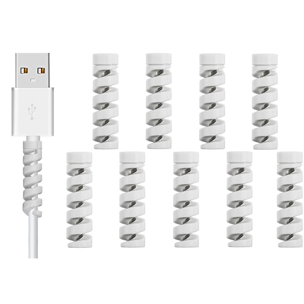 10-pack Spiralskydd för kabel - Laddare svart black one size
