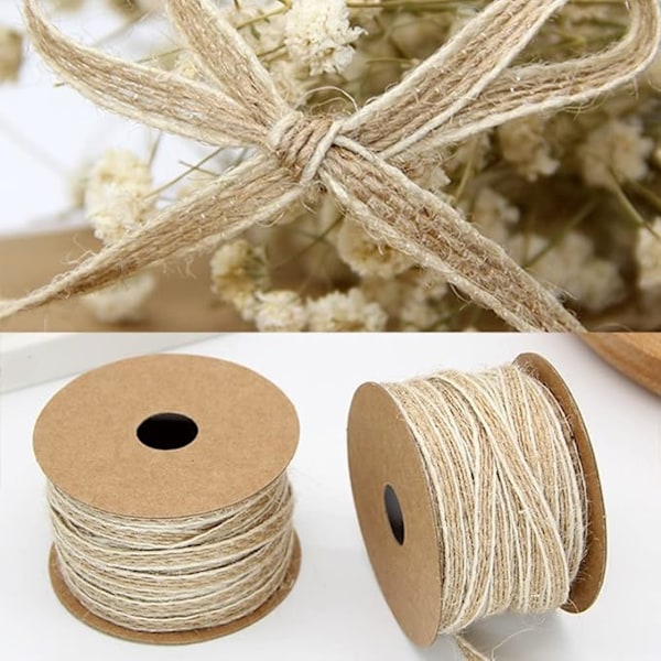 Pakke med 2 ruller jutegarn for bryllupsdekorasjon 0,5cm*10m