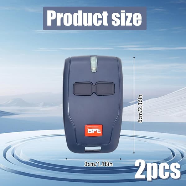 2 x 433MHz BFT Garage Door Opener Remote Control Replacement for BFT Mitto 2 Remote Control, 2-Channel Garage Remote Control, Compatible with MITTO B Electri
