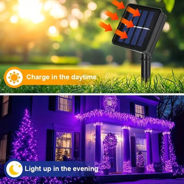 Solcelledrevne LED-eventyrlys 22m 200 LED utendørs hagedekor 22m Warm White