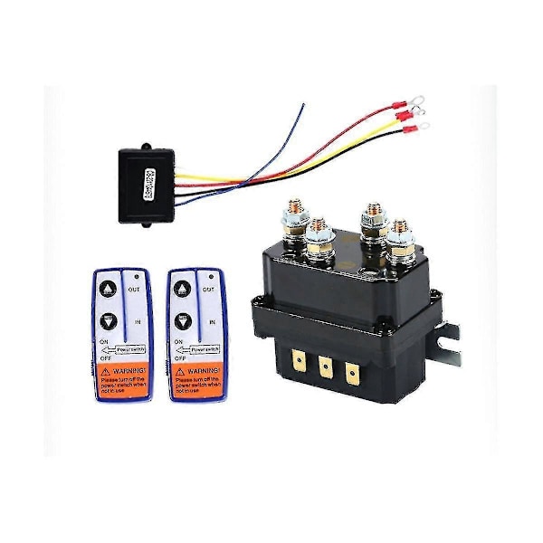 12V 250A Vinsch Fjärrkontroll Brytare Vinsch Kontroll Solenoid Relä Dubbel Fjärrkontroll Set Bil Motorcykel Off Road
