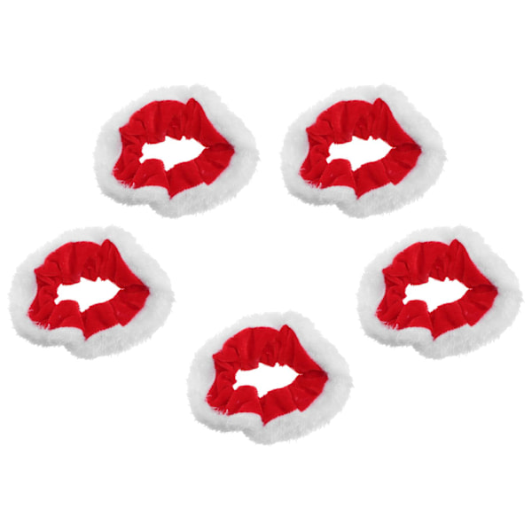 5 st Julhårband Paljetthårband Hårband Hästsvans Hårtillbehör för Kvinnor Flickor (röd)(10X10cm, röd)