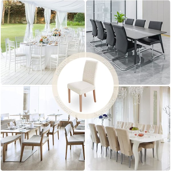 Stoltrekk 4 stk, Stretch Spisebord Beskytter Vasket Moderne
