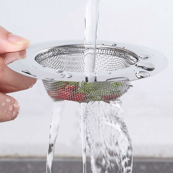 Sæt med 2 vaskesier i rustfrit stål, 7,5 cm si til vask, brusebad, ba...